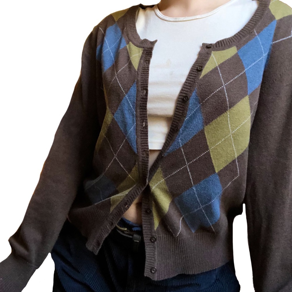 Brown Argyle Sweater